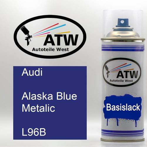 Audi, Alaska Blue Metalic, L96B: 400ml Sprühdose, von ATW Autoteile West.